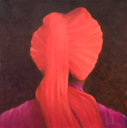 Roter Turban im Schatten